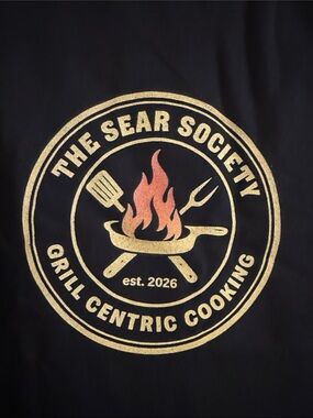 The Sear Society Comfort Colors Black Tank Top with Gold & Red Grill Emblem